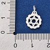 925 Sterling Silver Flower with Star of David Pattern Charms STER-G045-10S-3