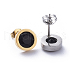 304 Stainless Steel Stud Earrings STAS-D0001-06B-2