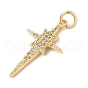 Brass Micro Pave Cubic Zirconia Pendants KK-D357-31G-2