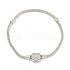Brass Micro Pave Clear Cubic Zirconia Link Bracelets BJEW-S158-15P-4