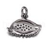 Brass Micro Pave Cubic Zirconia Charms ZIRC-P060-42B-2