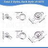 Unicraftale 20 sets 2 style 201 & 304 Stainless Steel Snap Clasps STAS-UN0036-70-4