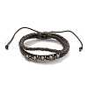 PU Imitation Leather Braided Cord Bracelets BJEW-P329-02AS-2