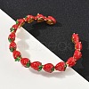 Brass Enamel Cuff Bracelets BJEW-L703-02B-G-3