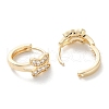 Brass Micro Pave Clear Cubic Zirconia Hoop Earrings EJEW-C121-06G-2