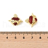 Brass Micro Pave Clear Cubic Zirconia Connector Charms KK-F900-04G-3