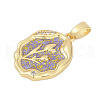 Brass Micro Pave Cubic Zirconia Pendants KK-U068-10G-03-2