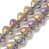 Transparent Electroplate Glass Bead Strands EGLA-P050-FR02-1