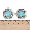 Alloy Pave Synthetic Turquoise Pendants FIND-C068-19AS-3