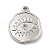 304 Stainless Steel Pendants Rhinestone Setting STAS-A066-18P-1