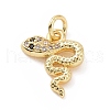 Brass Micro Pave Cubic Zirconia Charms KK-C012-16G-1