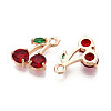 Brass Micro Pave Cubic Zirconia Pendants KK-T074-70KCG-02-2