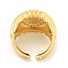 Clear Cubic Zirconia Round Wide Open Cuff Ring RJEW-L121-006G-3