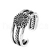 Tibetan Style Sterling Silver Cuff Rings for Women FS-WG2912B-01-5