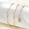Ion Plating(IP) 304 Stainless Steel Paperclip Chain Necklace for Women NJEW-G097-14G-4