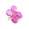 Copper Wire Wrapped Glass Pendants PALLOY-JF03440-5