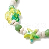 Starfish & Turtle Synthetic Turquoise Dyed Beads Stretch Bracelets for Women BJEW-JB11920-02-4