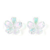 Transparent Electroplate Glass Bead Caps EGLA-N015-01A-3