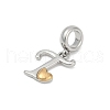 Brass European Dangle Charms KK-Z097-01T-GP-2