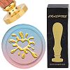 Brass Wax Seal Stamps with Wood Handle AJEW-WH0412-0356-1