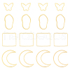 CHGCRAFT 16Pcs 4 Styles Brass Linking Rings KK-CA0001-57G-1