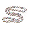 Transparent Electroplate Glass Beads Strands EGLA-E030-01F-01-2