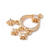 Brass Micro Pave Clear Cubic Zirconia Pendants KK-C062-079G-2