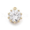 Brass Micro Pave Cubic Zirconia Pendants KK-M306-08G-1