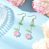 Flower Glass Dangle Earrings EJEW-JE06445-03-1