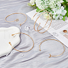 FIBLOOM 4Pcs 4 Styles Iron Three Loops Wire Wrap Bracelet Set BJEW-FI0001-19-5