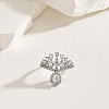 Brass Micro Pave Cubic Zirconia Finger Rings for Women LK0188-8-2
