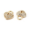 Brass Micro Pave Cubic Zirconia Charms KK-M233-26G-3