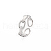 Non-Tarnish 304 Stainless Steel Cable Chain Shape Open Cuff Ring for Women RJEW-S405-178P-3