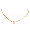 Electroplated Natural Quartz Hexagon Prism Pendant Necklaces NJEW-JN04996-04-2