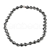 Heart Synthetic Non-Magnetic Hematite Beaded Necklaces for Women Men NJEW-E097-08-1