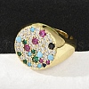 Brass Micro Pave Cubic Zirconia Finger Rings for Women RJEW-C129-09G-1