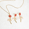 Plastic Rose Flower Jewelry Set ZU1827-4
