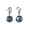 Electroplate Faceted Glass Pendants HJEW-TAC0004-09-1