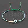 Adjustable Lanmpword Evil Eye Braided Bead Bracelet ZW2937-02-1