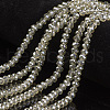 Electroplate Transparent Glass Beads Strands EGLA-A034-T2mm-Y06-1