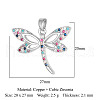 Brass Micro Pave Cubic Zirconia Pendants ZIRC-ZIRC-OY001-27-P-2