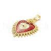 Brass Micro Pave Cubic Zirconia Pendants KK-M314-09G-02-2