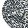 Frosted Natural Black Netstone Beads Strands G-K389-C24-01-3