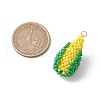 Glass Seed Beaded Corn Pendants PALLOY-GD00001-2