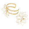 Hollow Flower Iron Cuff Bangles & Rings Sets FS-WGA02DC-01-5