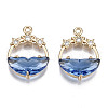 Faceted Transparent Glass Pendants GLAA-T020-18-2