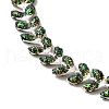 Brass Enamel Link Cobs Chains Bracelets with Paillettes for Women BJEW-L685-07P-2