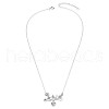TINYSAND 925 Sterling Silver Cubic Zirconia Love Pendant Necklace TS-N353-S-3