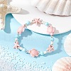 Dyed Synthetic Turquoise Beads & Natural Howlite Round Beads Stretch Bracelets for Women BJEW-JB11792-03-1