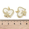 Brass Micro Pave Clear Cubic Zirconia Pendants KK-L213-018G-02-3